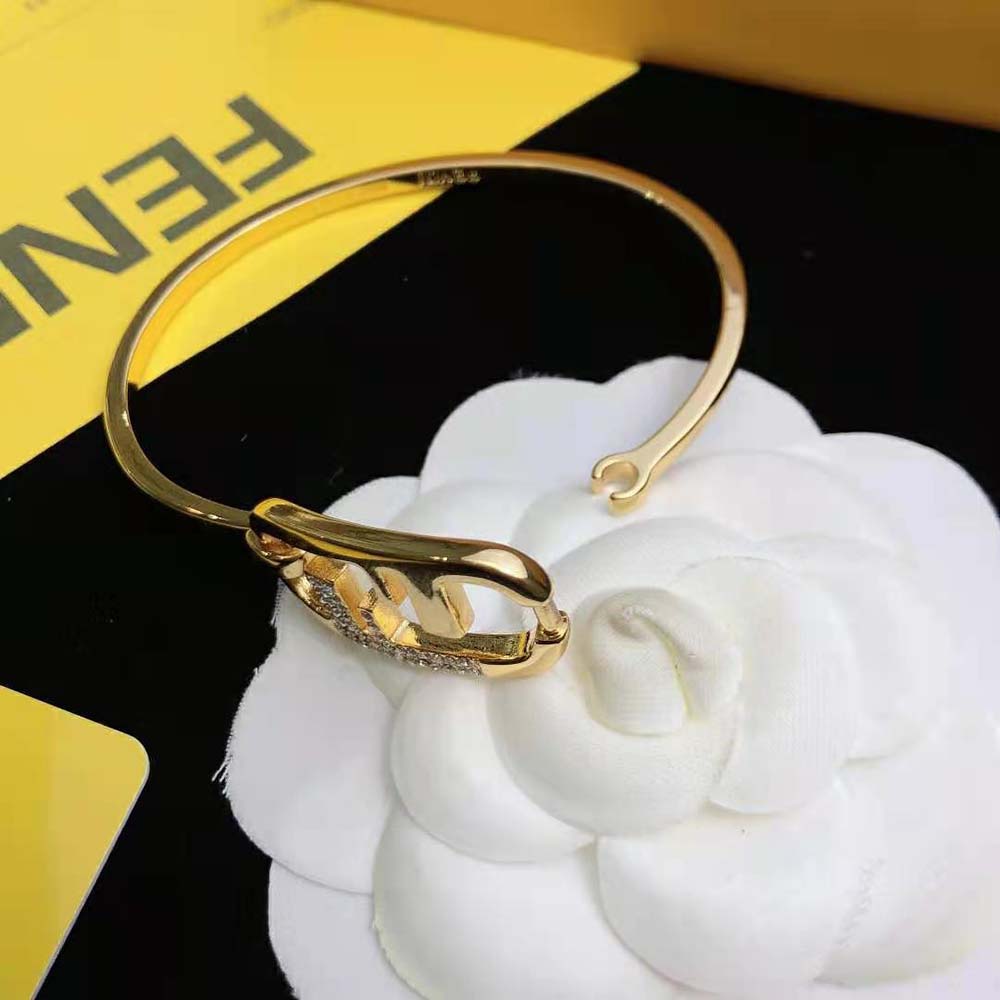 Fendi Women O Lock Bracelet Gold-Colored Bracelet