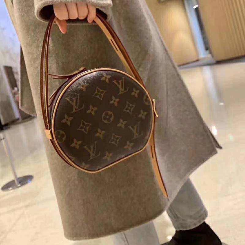 Louis Vuitton LV Women Boite Chapeau Souple PM in Monogram Coated Canvas-Brown