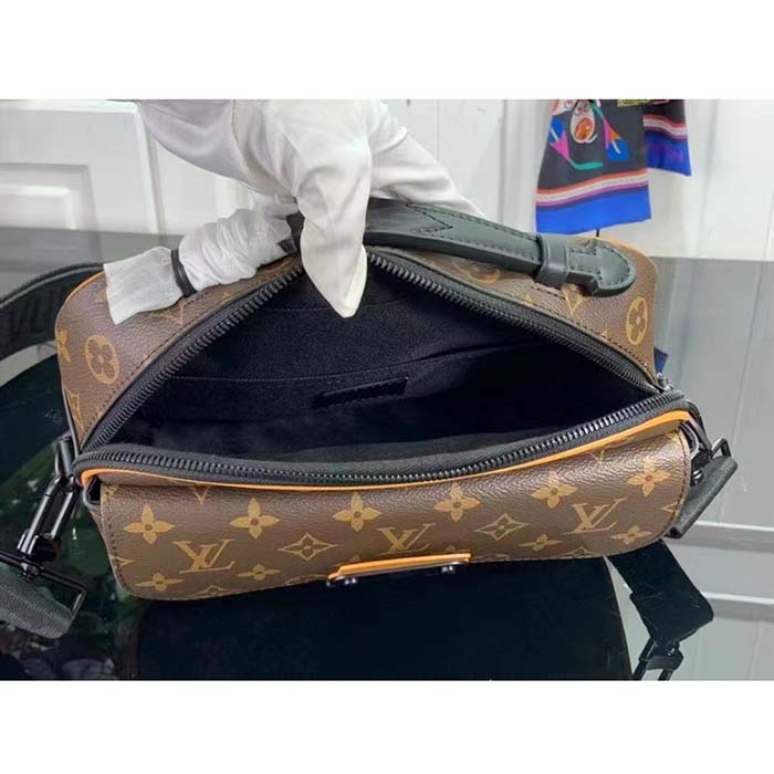 Louis Vuitton LV Unisex S Lock Messenger Radiant Sun Monogram Macassar Coated Canvas
