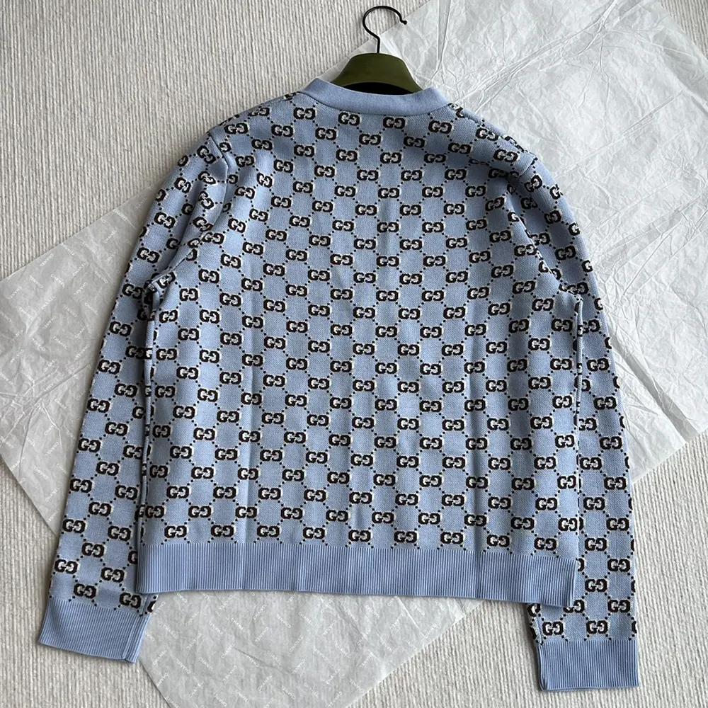 Gucci Women Wool Jacquard Cardigan with GG Shadow 798137XKD8R4544