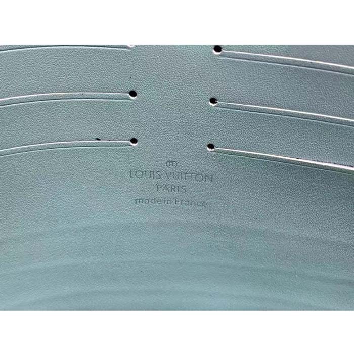 Louis Vuitton LV Unisex Pochette Voyage MM Bag Crystal Blue Monogram Aquagarden Coated Canvas