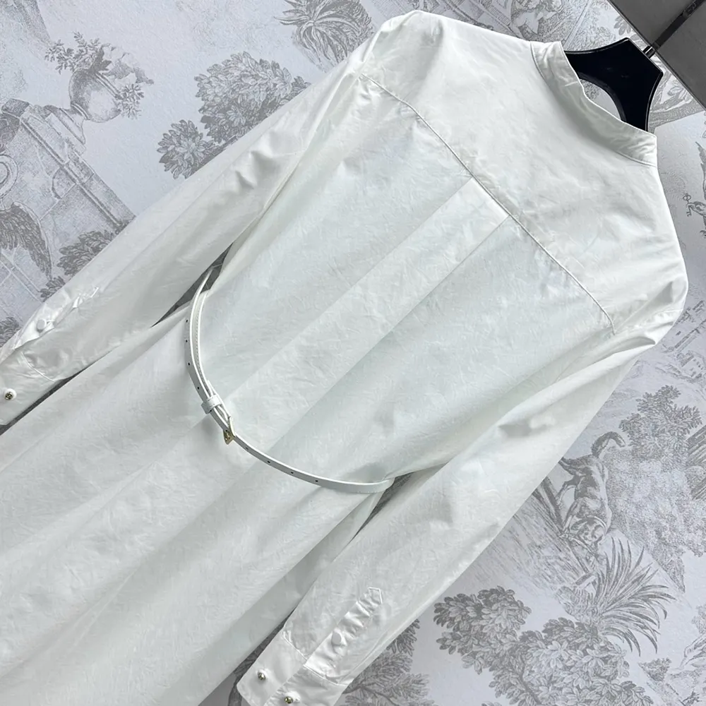 Gucci Women Cotton Poplin Shirt Dress with Embroidery 832027