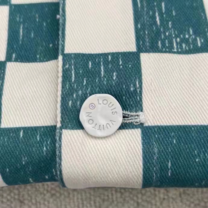 Louis Vuitton LV Women Damier Denim Trunker Jacket Ocean Cotton Regular Fit