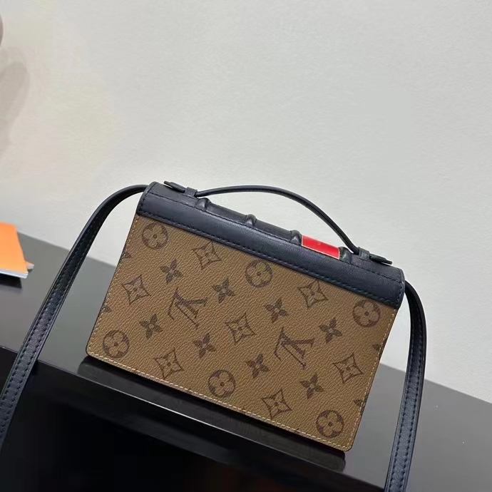 Louis Vuitton LV Women Book Chain Wallet Brown Monogram Reverse Coated Canvas Cowhide