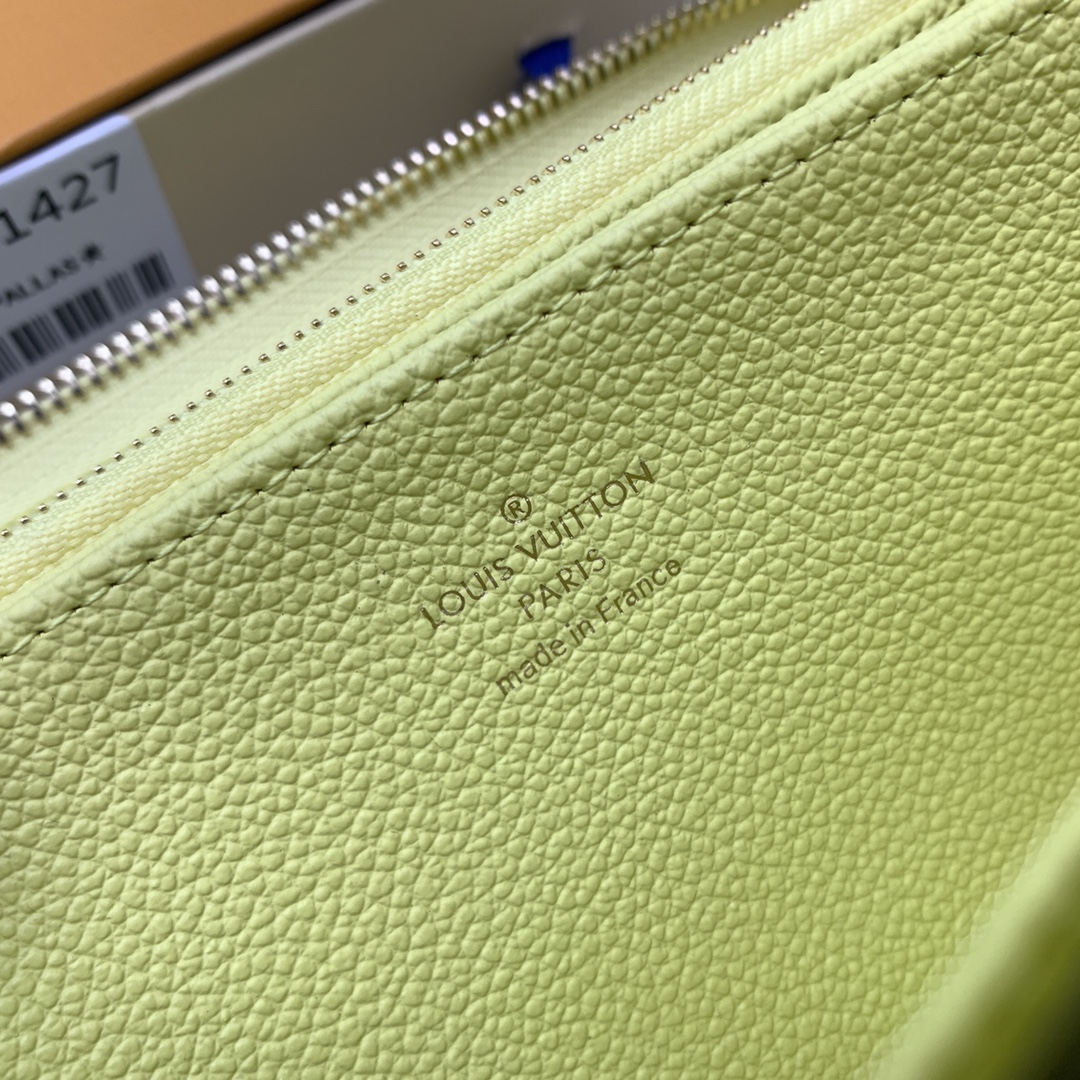 Louis Vuitton LV Unisex Zippy Wallet Yellow Monogram Empreinte Embossed Supple Grained Cowhide