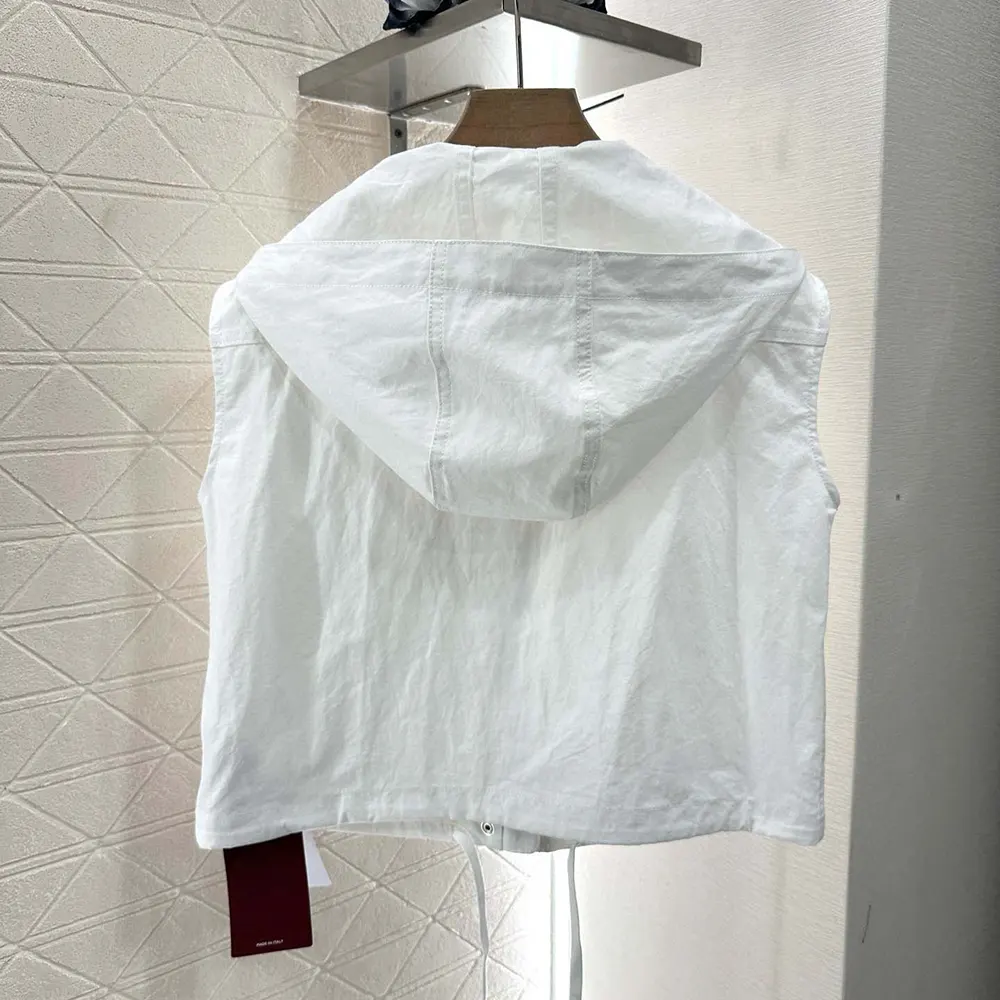 Gucci Women Light Cotton Canvas Gilet with Embroidery 826617 Z8B1S