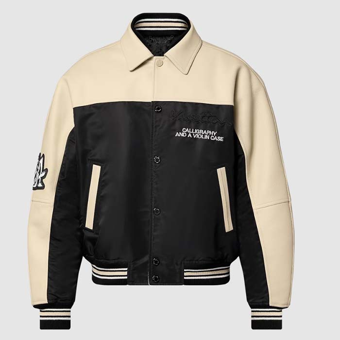 Louis Vuitton Women LV Leather And Nylon Blouson Regular Fit Embossed Vuitton Signature Calf