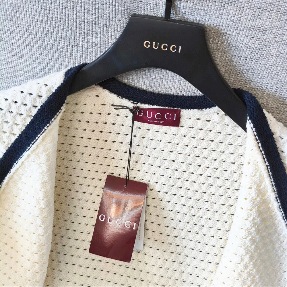 Gucci Women Fine Cotton Crochet Cardigan-White ‎824722XKESV