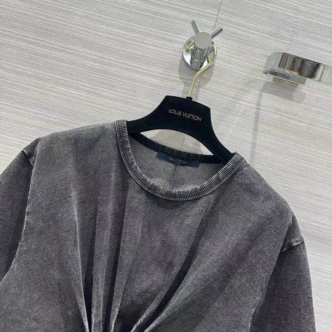 Louis Vuitton Women LV Snap Button T-Shirt Cotton Metal Grey Regular Fit