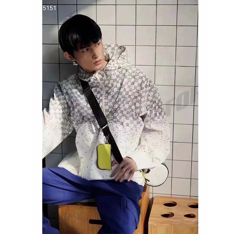 Louis Vuitton LV Men Damier Spread Windbreaker Polyester Optical White Regular Fit