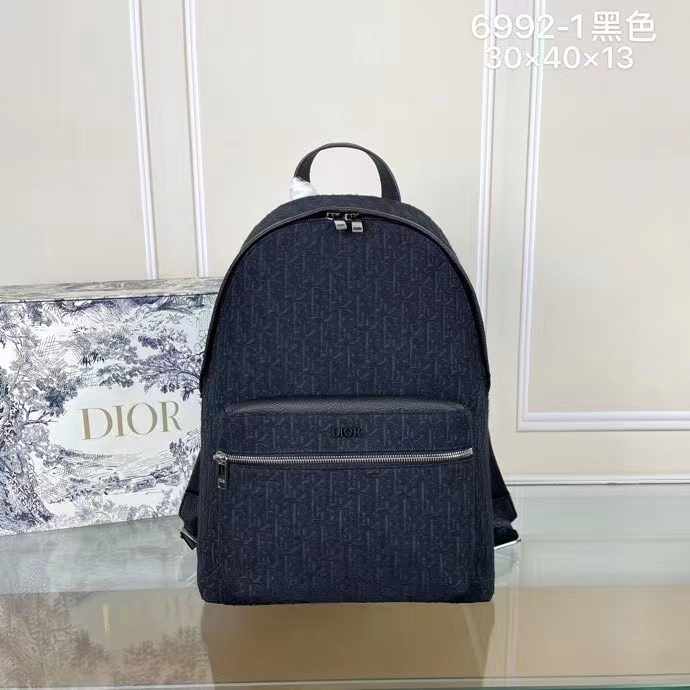 Dior Unisex CD Rider Backpack Black Dior Oblique Jacquard
