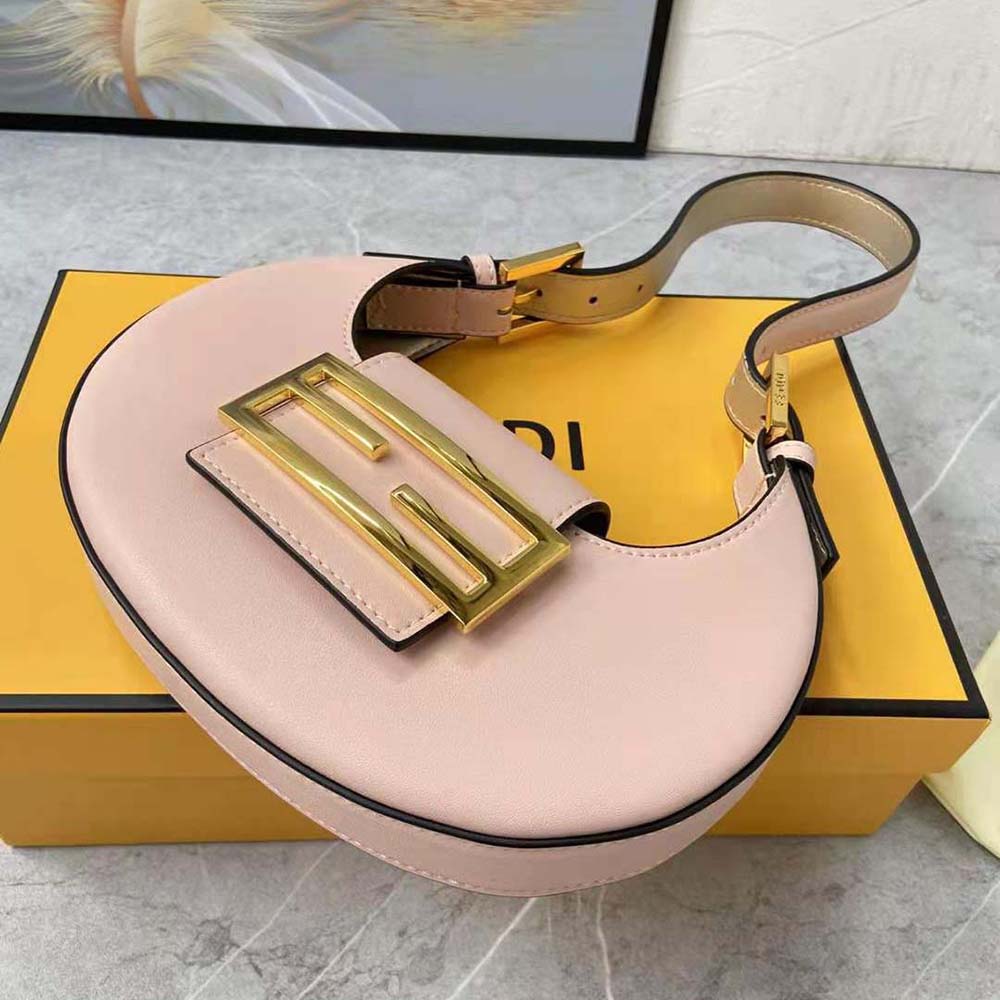Fendi Women Cookie Pale Pink Leather Mini Bag
