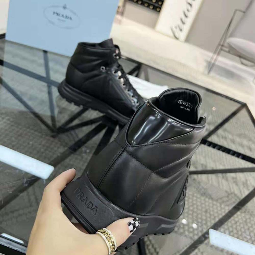 Prada Men PRAX 01 Re-Nylon and Brushed Leather Sneakers