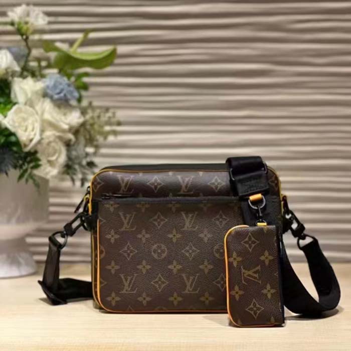 Louis Vuitton LV Unisex Trio Messenger Radiant Sun Monogram Macassar Coated Canvas