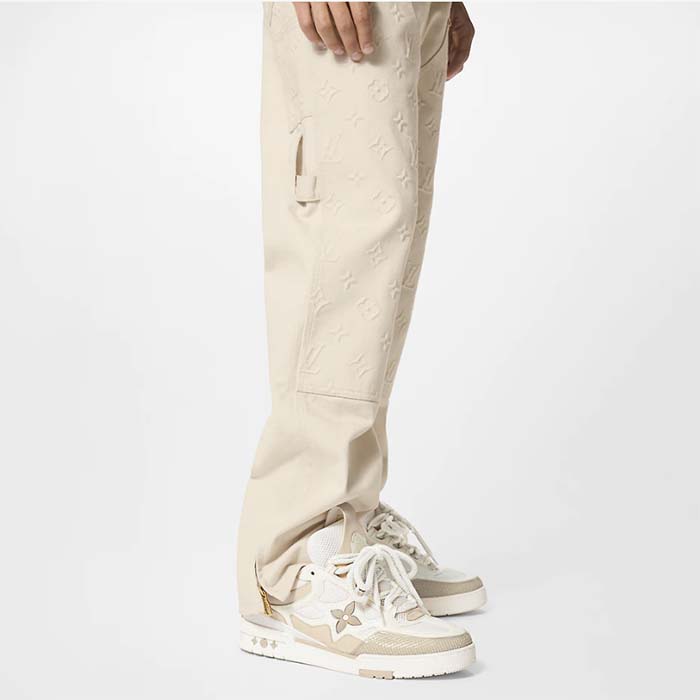 Louis Vuitton LV Unisex Skate Sneaker Beige Mix Materials Double Laces Rubber