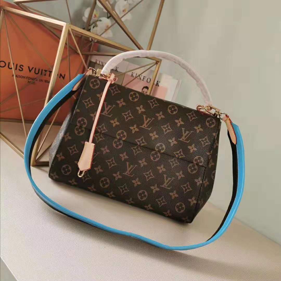 Louis Vuitton LV Women Cluny MM Handbag in Monogram Canvas-Blue