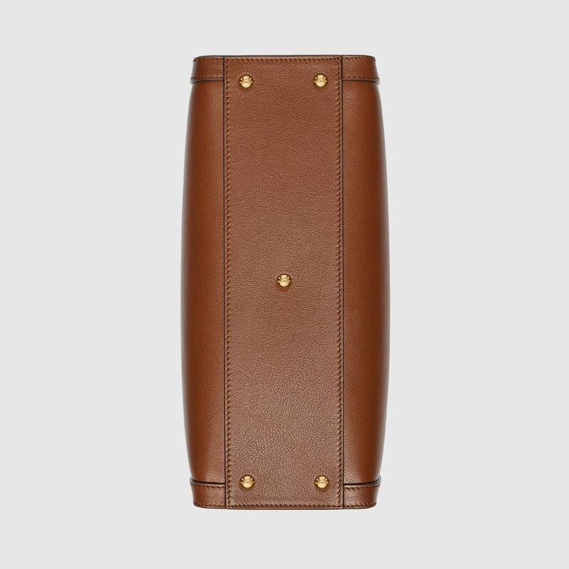 Gucci GG Women Gucci Diana Small Tote Bag Double G Brown Leather
