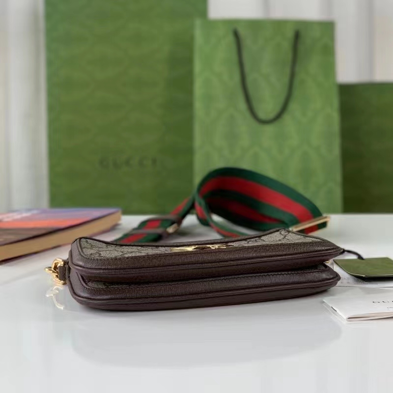 Gucci Women Blondie GG Mini Bag Beige Ebony GG Supreme Canvas