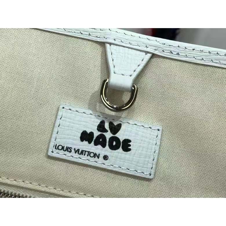 Louis Vuitton LV Unisex Tote Journey White Cowhide Leather Textile Lining