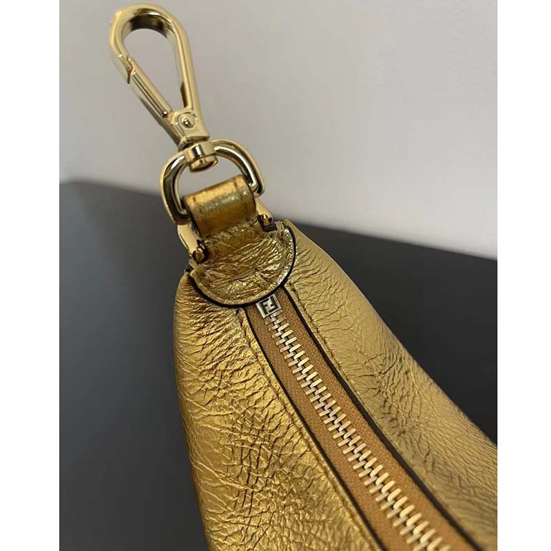Fendi Women FF Fendigraphy Gold Leather Charm