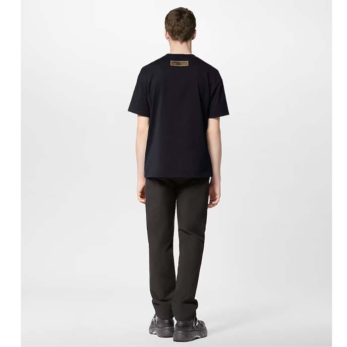 Louis Vuitton LV Men Bead-Embroidered Cotton T-Shirt Show Fit Embroidered Signature