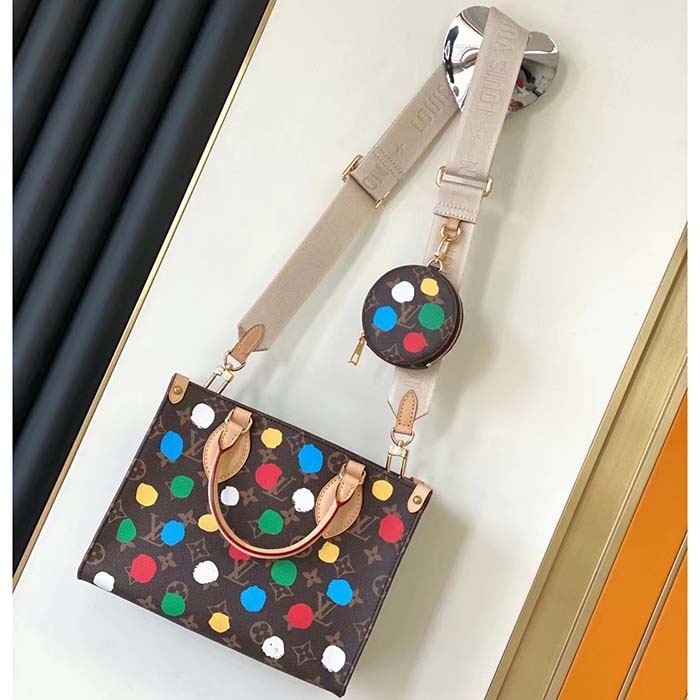 Louis Vuitton Unisex LVxYK OnTheGo PM Monogram Coated Canvas 3D Painted Dots Print