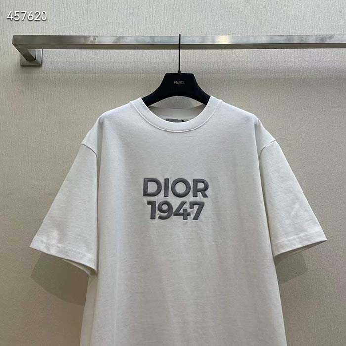 Dior CD Women Relaxed-Fit T-Shirt White Cotton Jersey