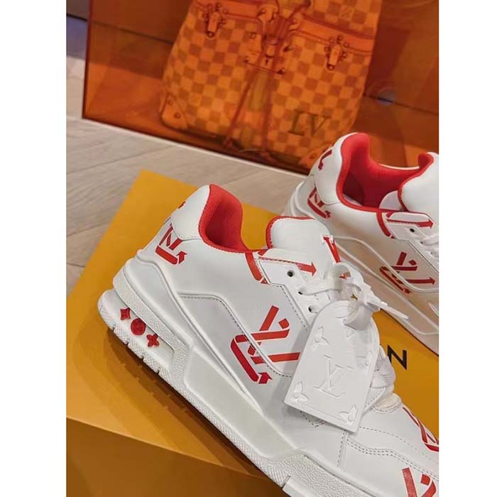 Louis Vuitton Unisex LV Trainer Sneaker Red Mix Sustainable Materials Recycled Polyester