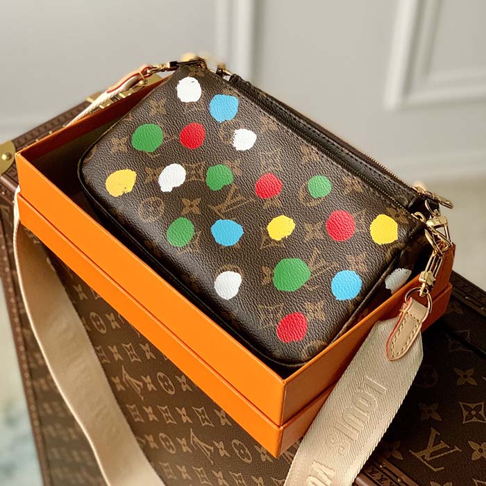 Louis Vuitton Women LV x YK Multi Pochette Accessoires Monogram Coated Canvas 3D Painted Dots