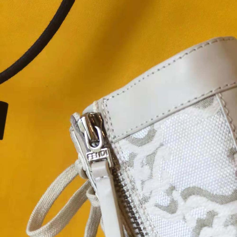Fendi Women Signature White Leather Biker Boots
