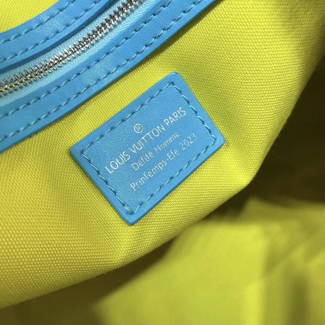 Louis Vuitton LV Unisex Keepall Bandoulière 50 Lime Green Monogram Playground Coated Canvas