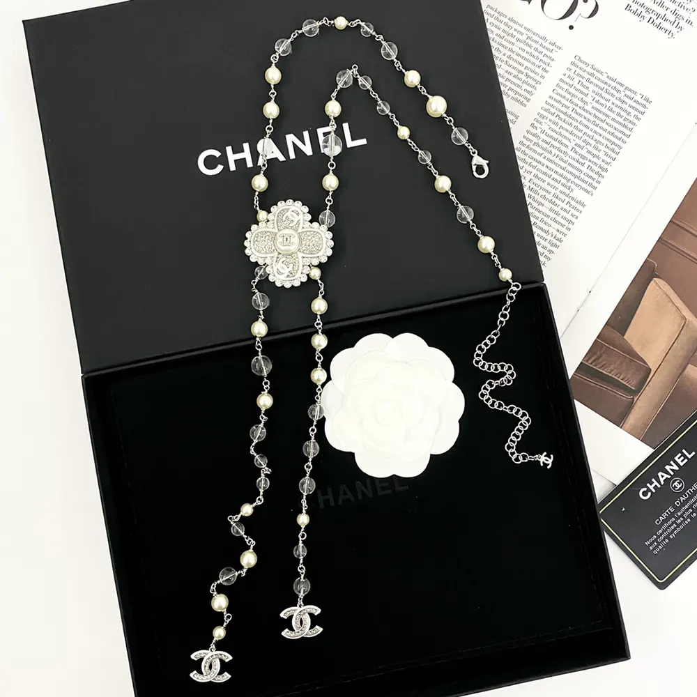 Chanel Women Necklace Metal Resin Glass Pearls Strass ABE880