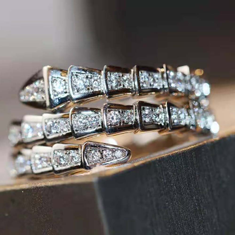 Bvlgari Women Serpenti Viper Two-coil 18 KT White Gold Ring