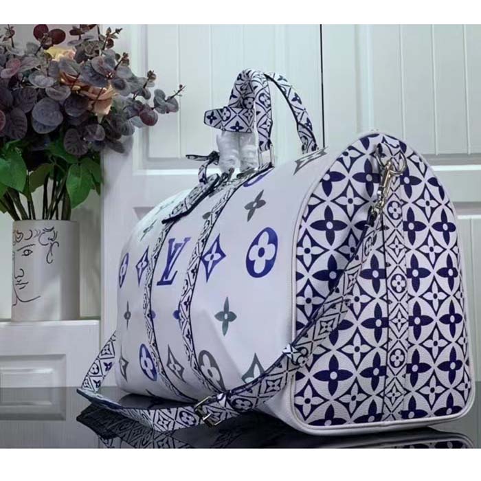 Louis Vuitton LV Unisex Keepall Bandoulière 45 Monogram Coated Canvas Textile Lining