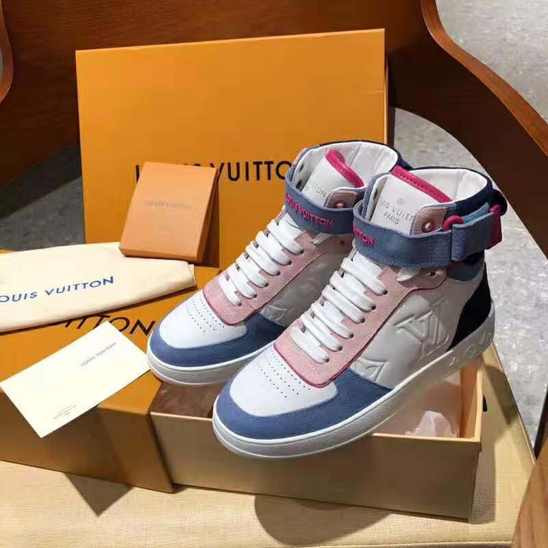 Louis Vuitton LV Unisex Boombox Sneaker Boot in Embossed Lamb Leather-Pink