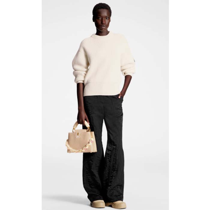 Louis Vuitton Women LV SKI Crinkled Nylon Flared Ski Pants Polyamide Black