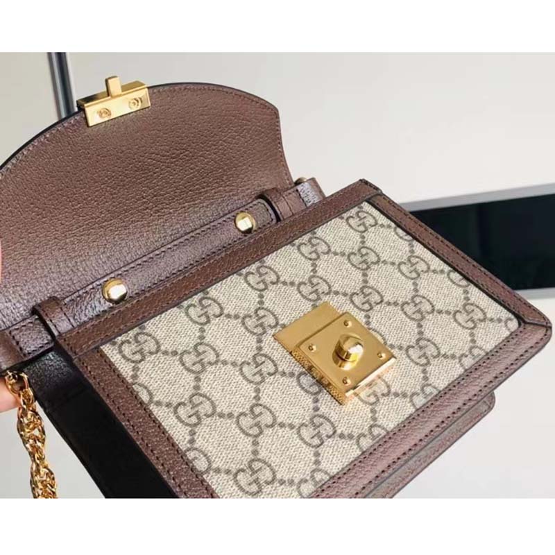 Gucci Women Dionysus GG Mini Shoulder Bag Beige Ebony Supreme Canvas