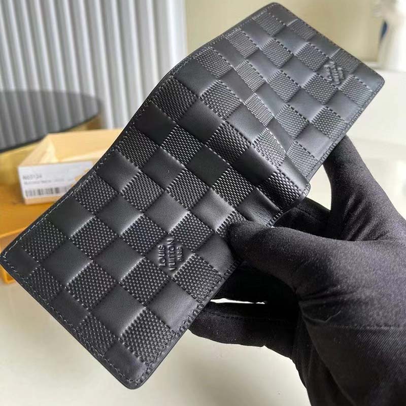 Louis Vuitton LV Unisex Multiple Wallet Black Damier Infini Leather