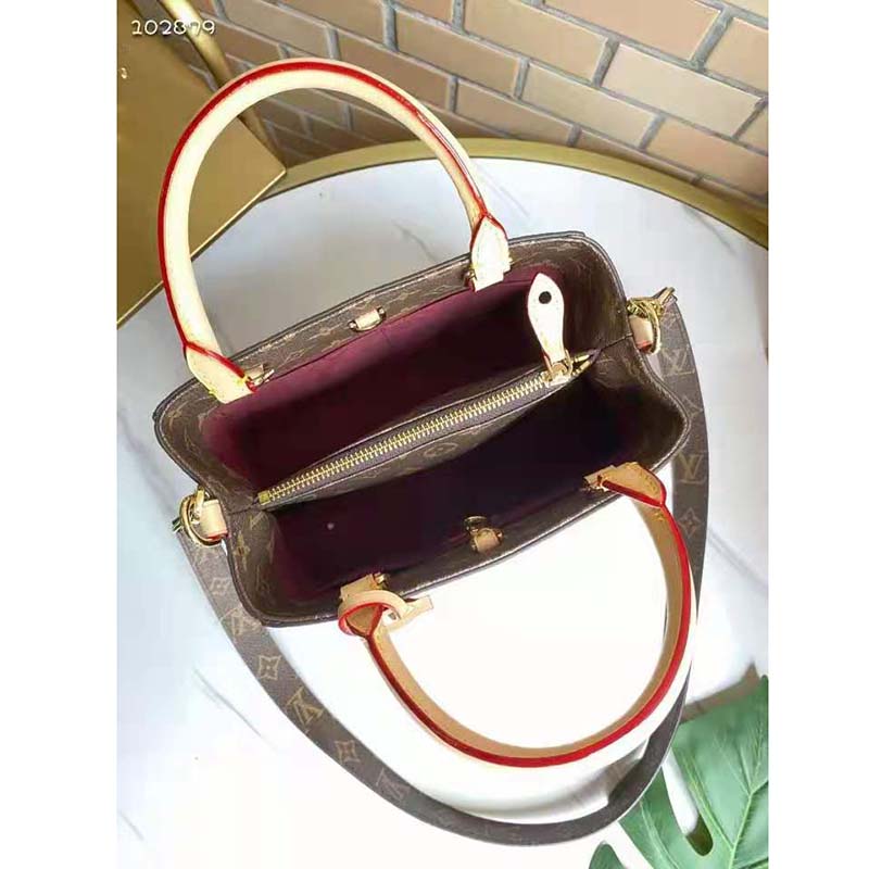 Louis Vuitton Women Montaigne BB Handbag Monogram Canvas Natural Cowhide Leather