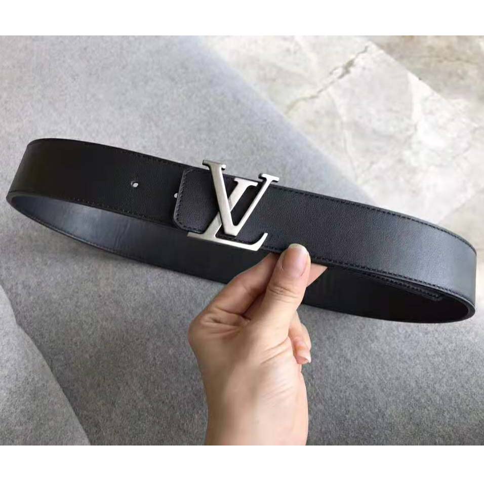 Louis Vuitton Men LV Initiales 40mm Reversible Belt in Calf Leather-Black