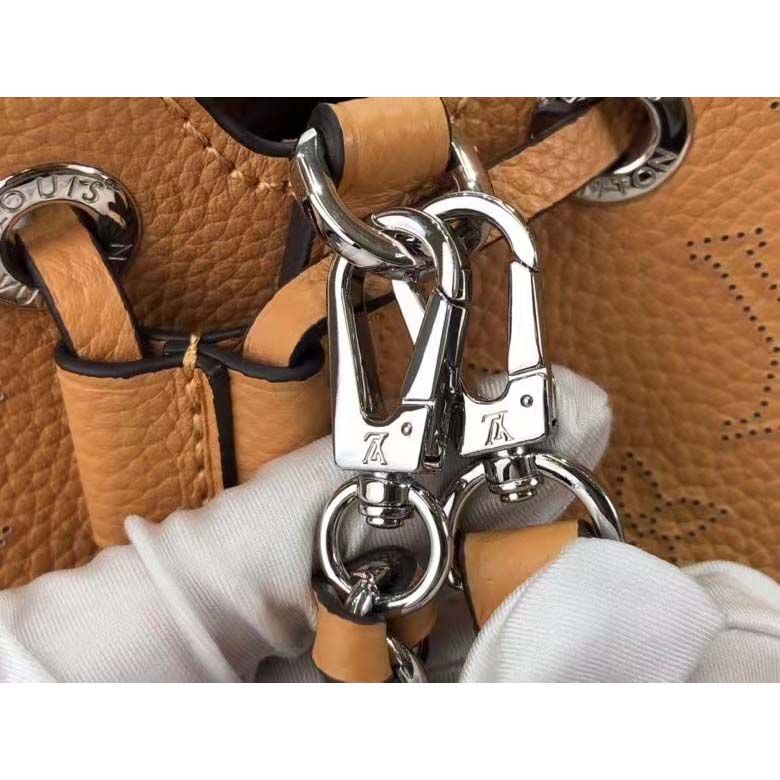 Louis Vuitton LV Women Bella Bucket Bag Mahina Arizona Brown Calfskin Calf Monogram