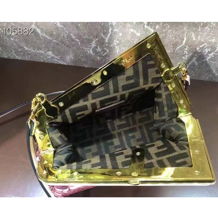 Fendi Women FF First Small Pink Sequinned Bag
