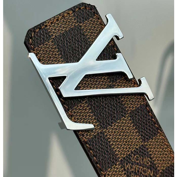 Louis Vuitton Unisex LV Initiales 40mm Reversible Belt Brown Damier Ebene Canvas