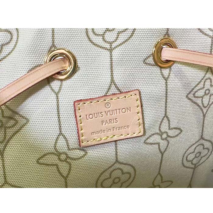 Louis Vuitton Women NeoNoé MM Bucket Bag Damier Azur Coated Canvas