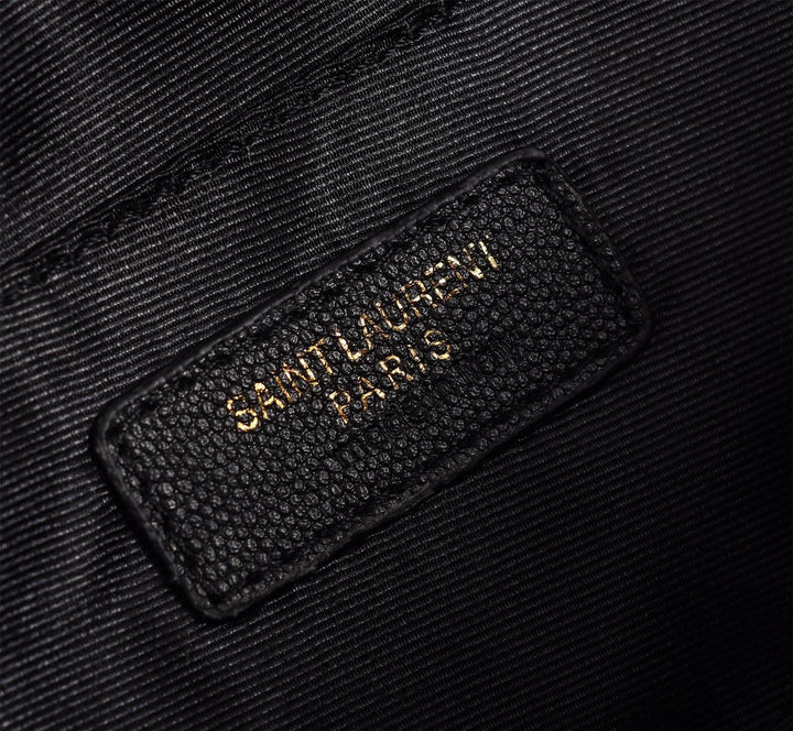 Black leather large capacity waist bag X092002