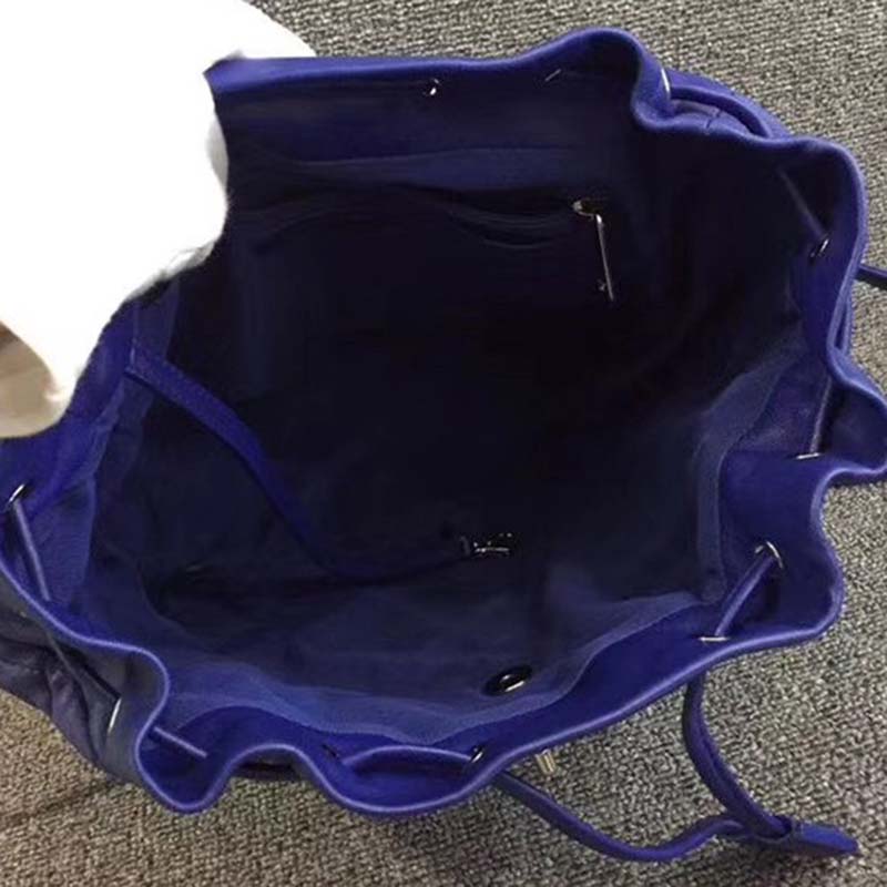 Chanel Women Backpack in Embossed Diamond Pattern Goatskin Leather-Purple