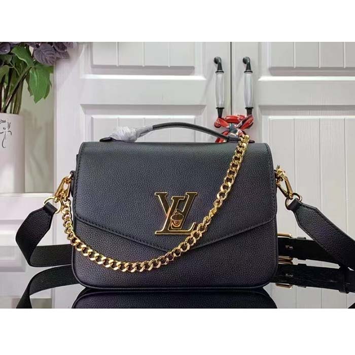 Louis Vuitton LV Women Oxford Black Grained Calf Leather Microfiber Lining