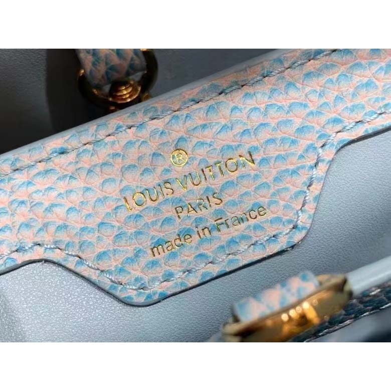 Louis Vuitton LV Women Capucines BB Handbag Lilas Purple Taurillon Leather Shimmery