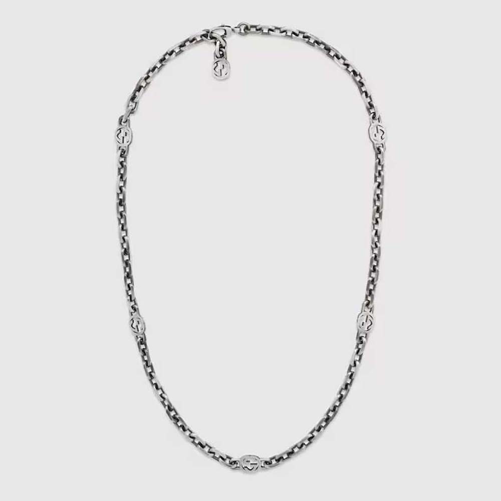 Gucci Women Silver Necklace with Interlocking G