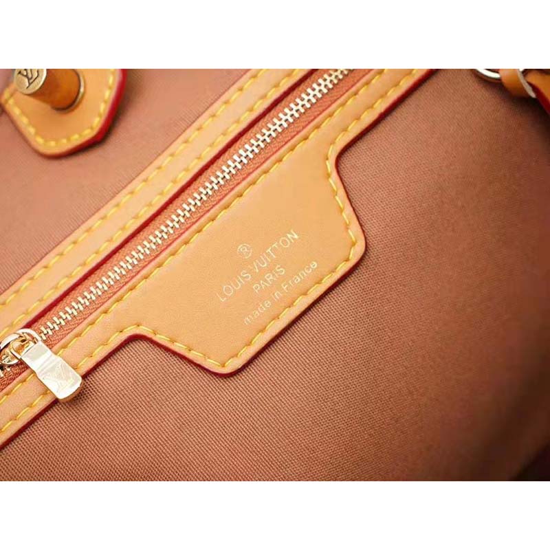 Louis Vuitton LV Men Cabas Voyage in Iconic Monogram Canvas and Natural Leather-Brown